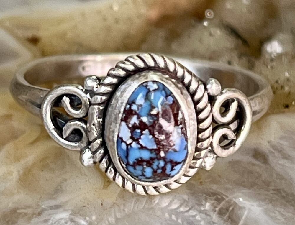 Southwestern Sterling Silver 925 Golden Hills Turquoise Ring Sz 7 Handmade